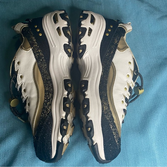 Skechers D’lites glamorous limited edition gold/white/black womens size 8 - Picture 12 of 13
